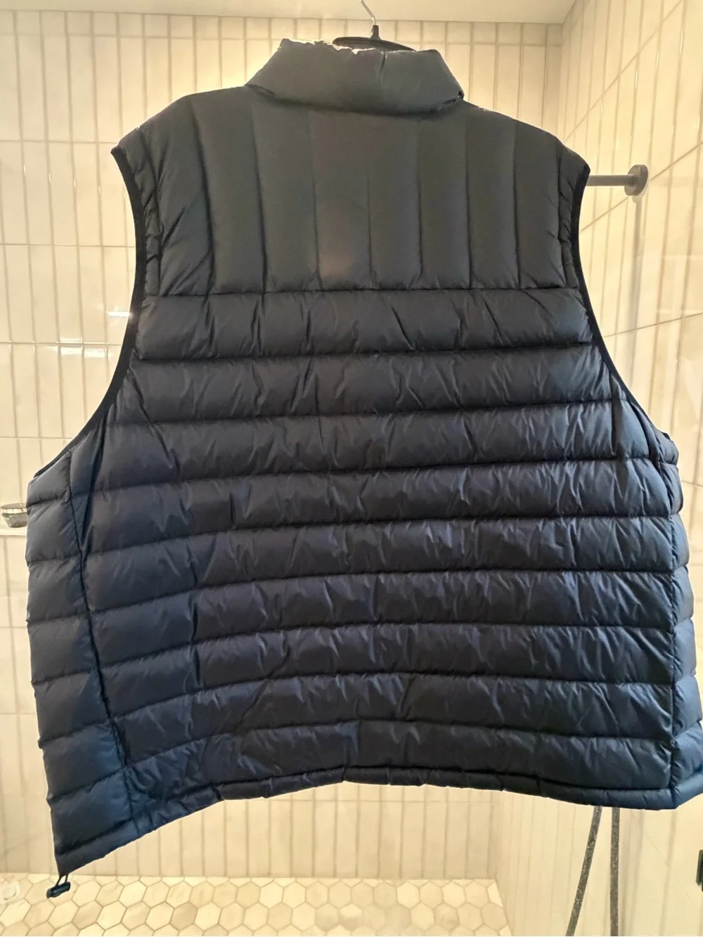 Solaris Men's Black Quilted Down Vest with Stand Collar